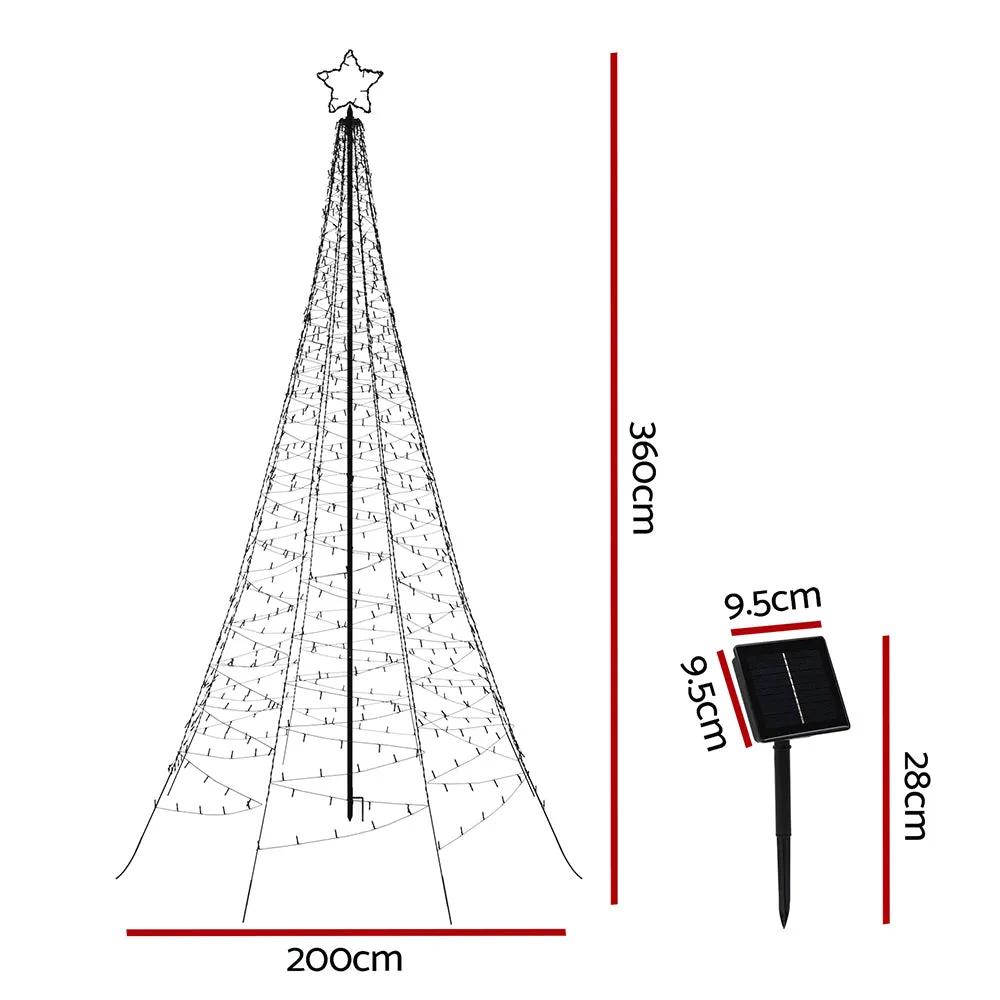 12ft 3.6m 800 LED Solar Christmas Tree Net Lights Xmas Trees Decoration