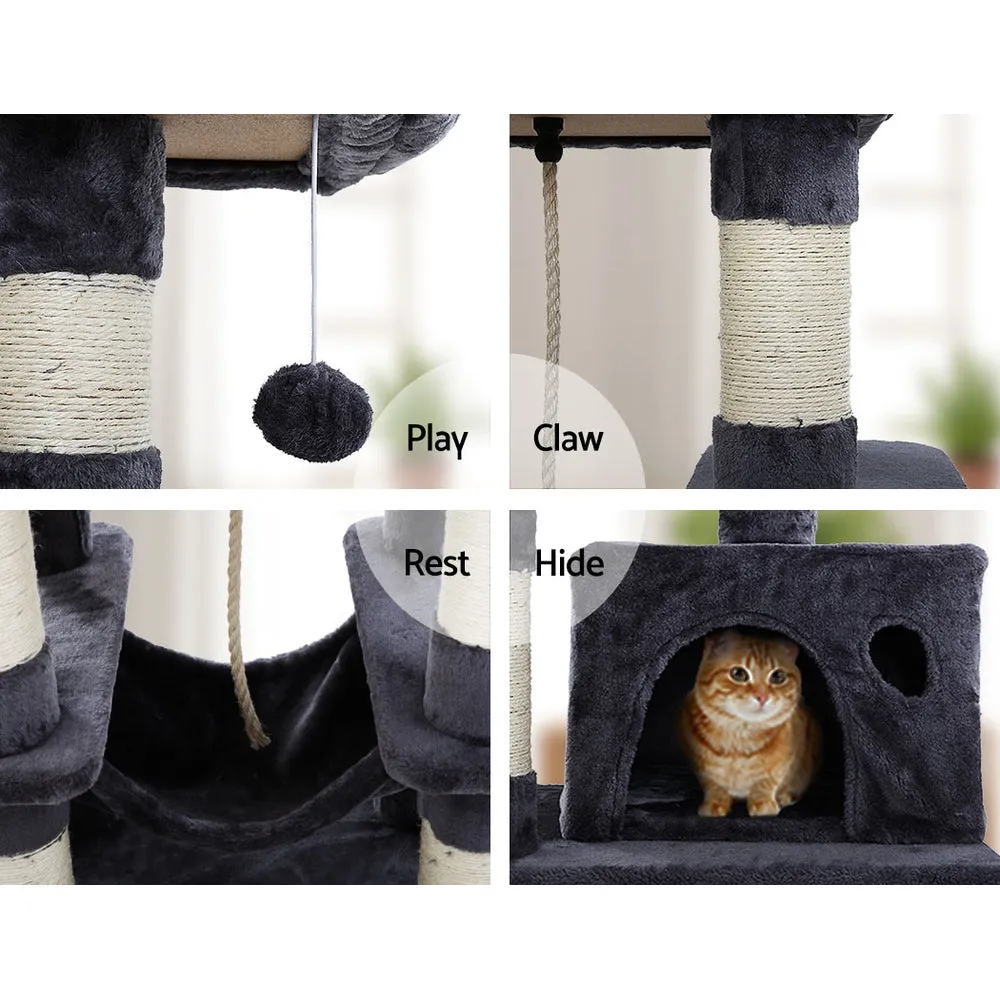 145cm Premium Wood Cat Tree Scratching Post, Hammock - i.Pet