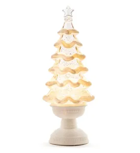 14" Lighted Star Tree on Pedestal Base