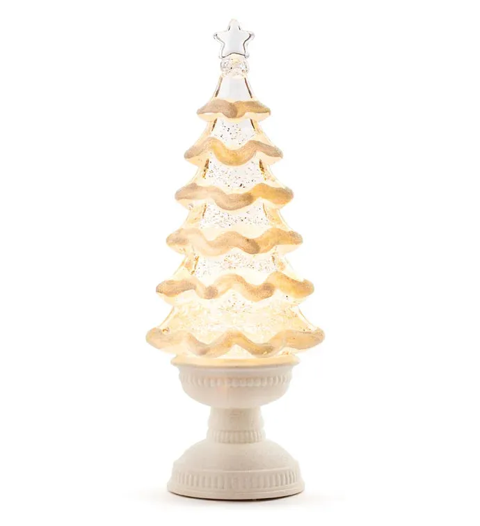 14" Lighted Star Tree on Pedestal Base