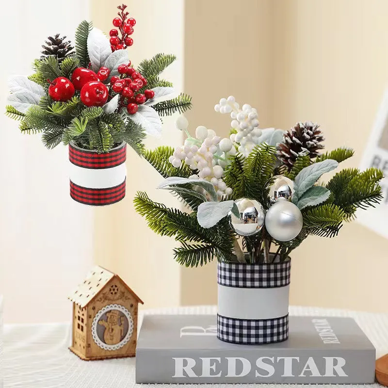 1Pcs Tabletop Exquisite Mini  Christmas Tree Stump