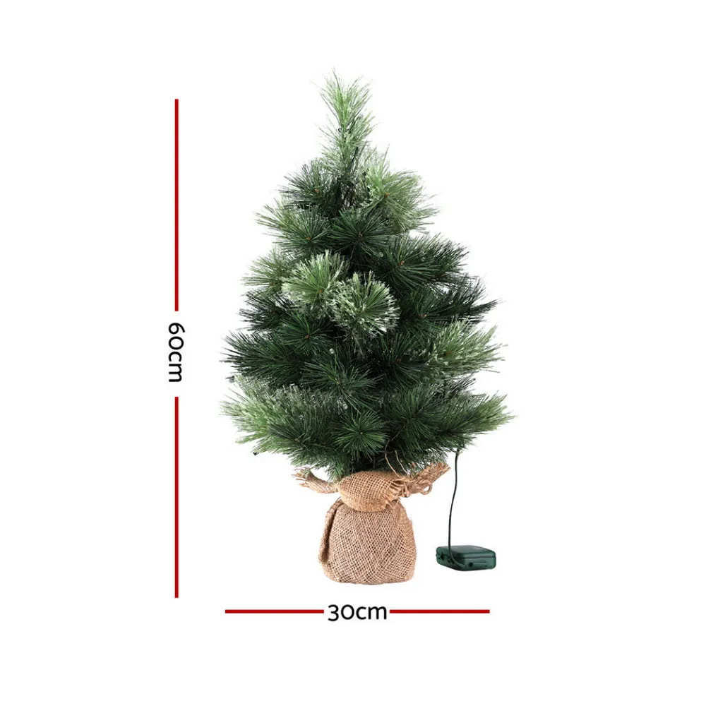 2ft 0.6m 50 LED Tabletop Christmas Tree 8-Light Modes Timer Function