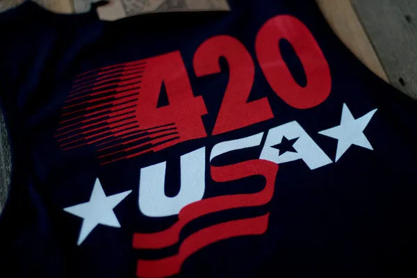 420 USA Navy Jersey Tank