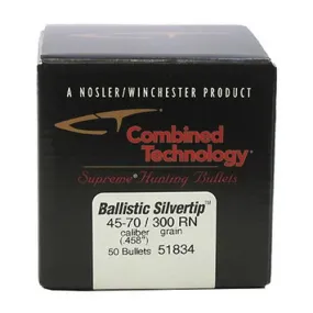 45-70 Government Ballistic Silvertip Hunting Bullets, 300gr, Round Nose Per 50