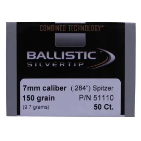 7mm Bullets - Ballistic Silvertip Hunting, 150 Grains, Ballistic Silvertip Boat Tail, Per 50