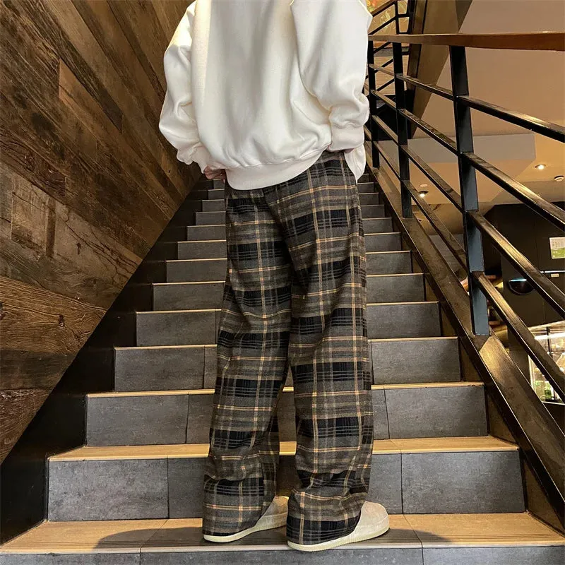 Aidase New Multi-Pocket Cargo Pants Straight Baggy Wide-leg Pants Outerwear Pants Red Fashion Men Jogging Pants Korean Streetwear