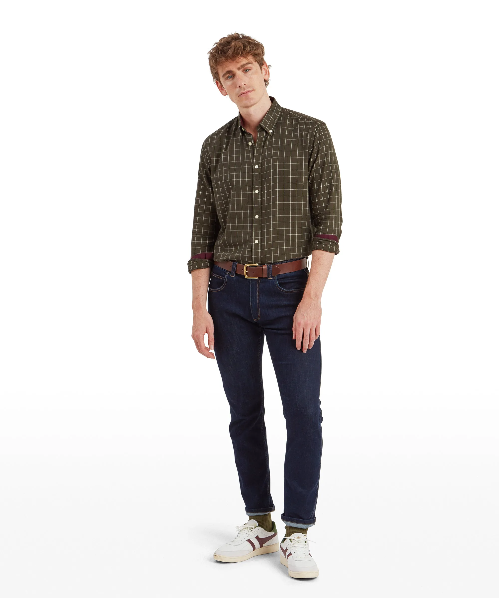 Aldeburgh Tailored Shirt - Woodland/Wine/Ecru Check