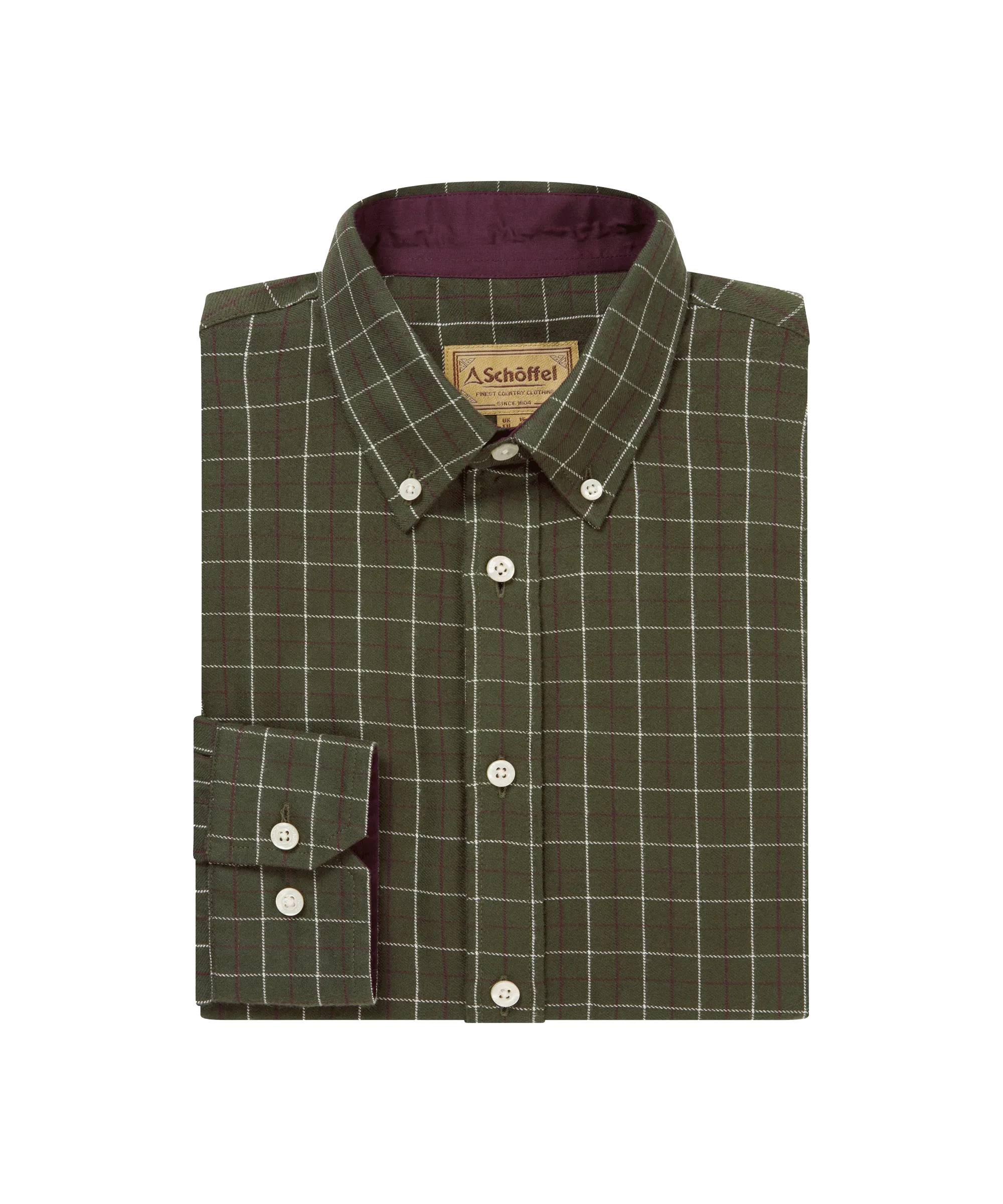 Aldeburgh Tailored Shirt - Woodland/Wine/Ecru Check