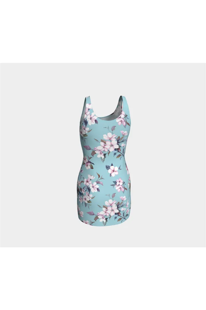 Baby Blue Floral Bodycon Dress