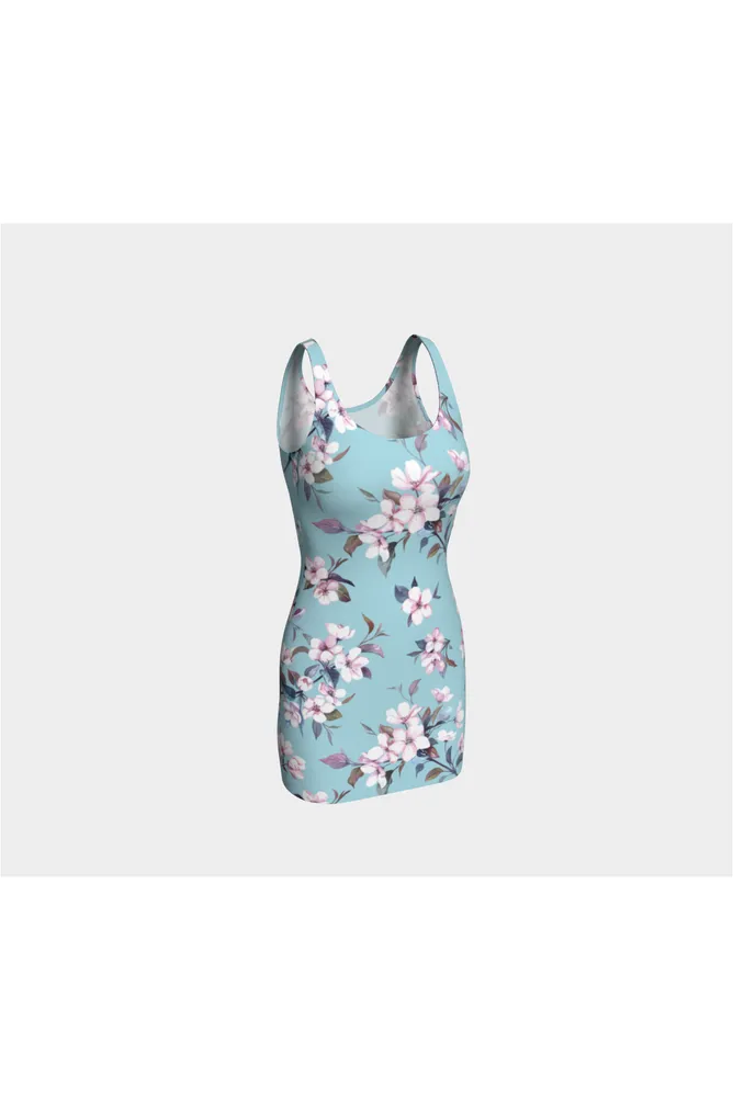 Baby Blue Floral Bodycon Dress