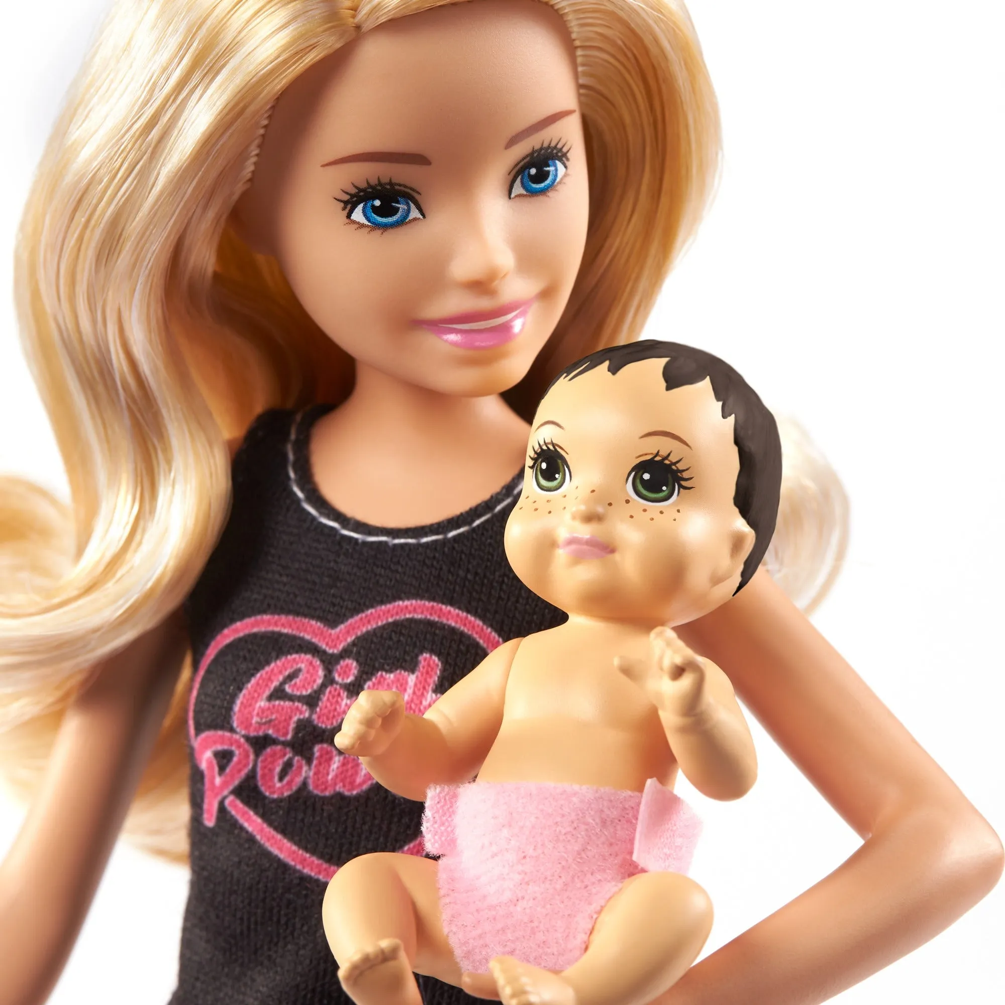 Barbie Skipper Babysitters Doll & Accessories Set with 9 Inch Blonde Skipper Doll, Baby Doll & 4 Storytelling Pieces for Kids Ages 3 