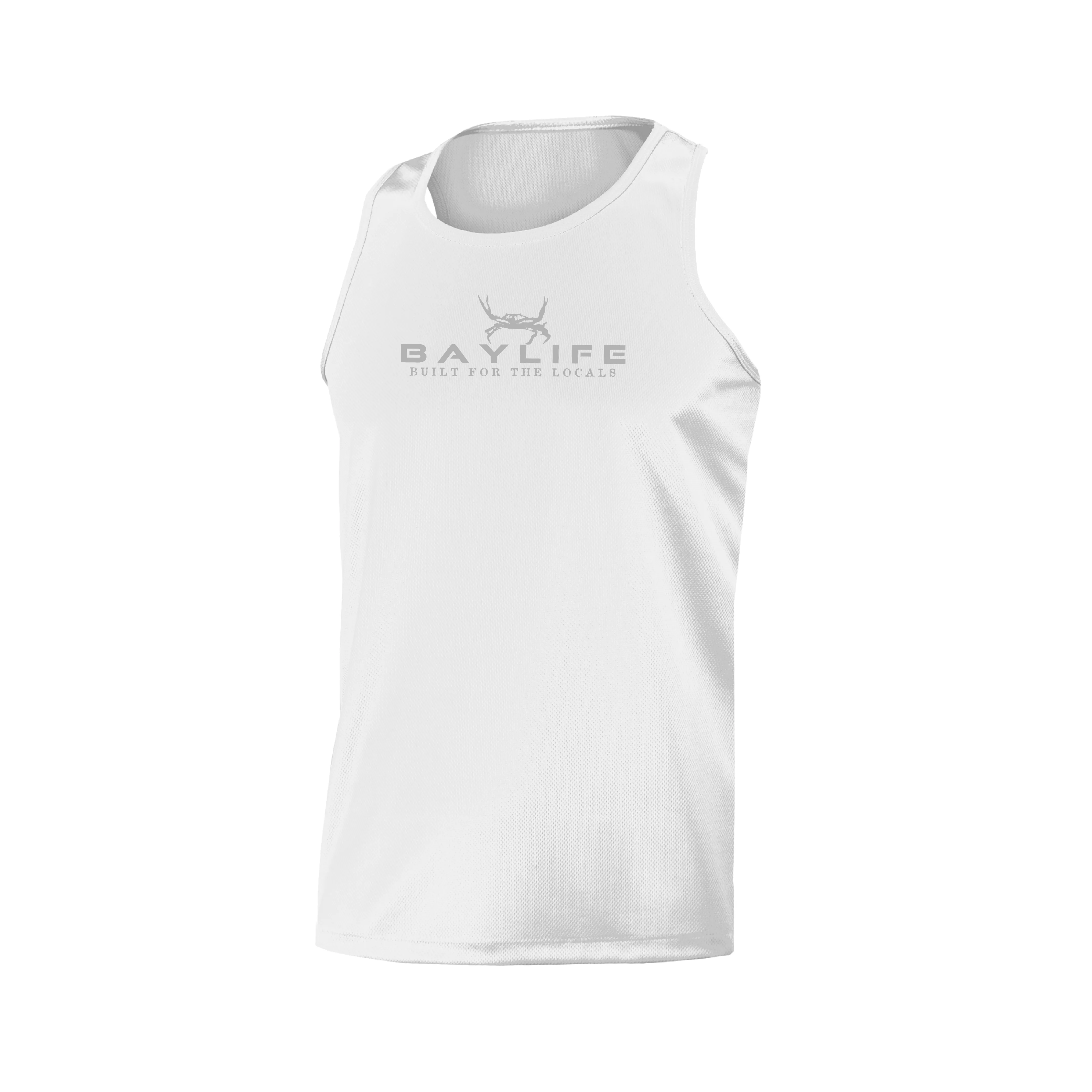 Bay Life Mens' Cool-Tek Tank Top | White