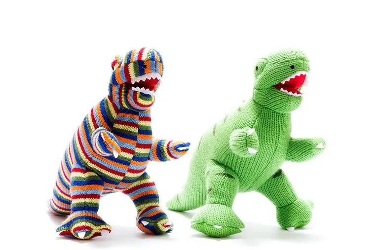 Best Years Ltd Knitted Green T Rex Dinosaur Toy