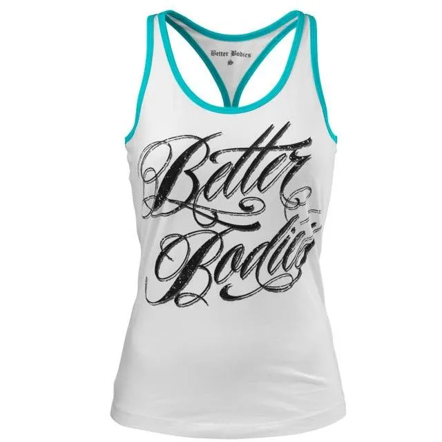 Better Bodies Energy T-Back - White-Aqua