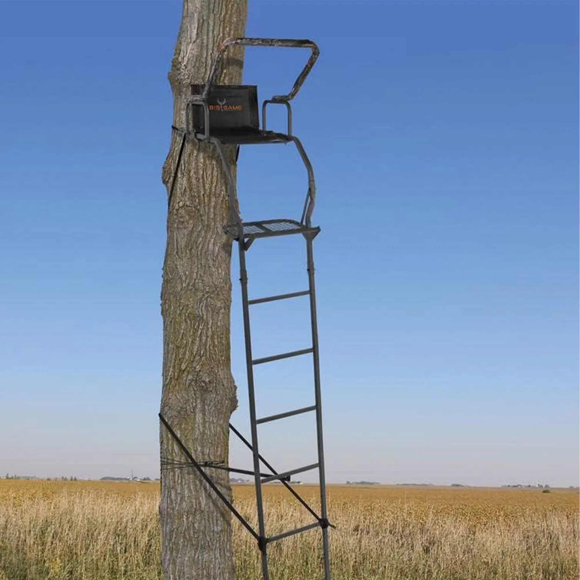 Big Game Warrior DXT 17 Foot 1 Person Deer Hunting Ladder Climbing Tree Stand