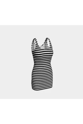 Black and White Checkered Bodycon Dress