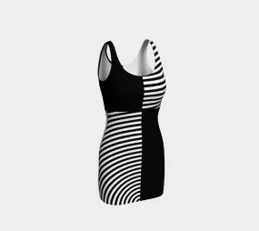 Black and White Fitted Dress