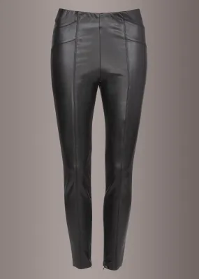 Black Faux Leather Leggings Skinny Fit Pants