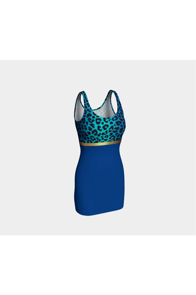 Blue Leopard Bodycon Dress