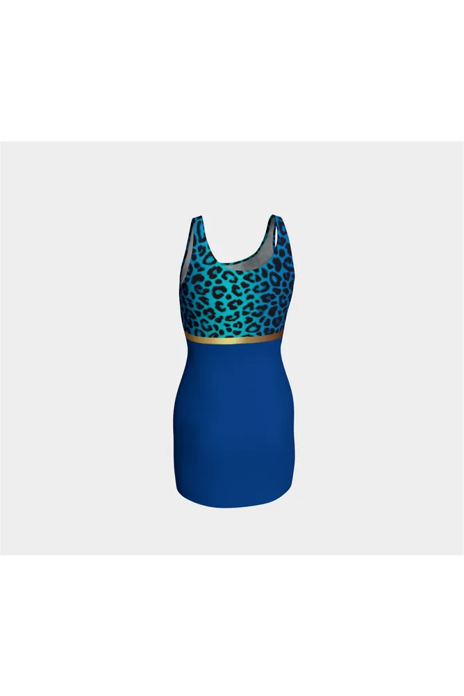 Blue Leopard Bodycon Dress