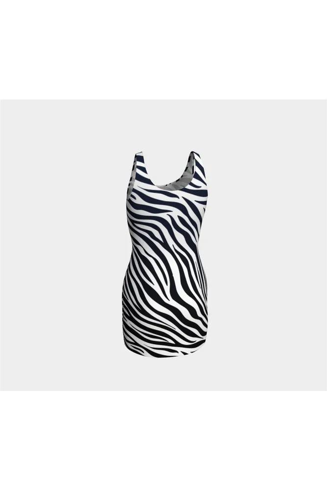 Blue Ombre Zebra Print Bodycon Dress