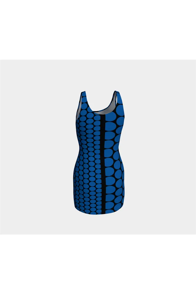 Blue Oval Time Bodycon Dress