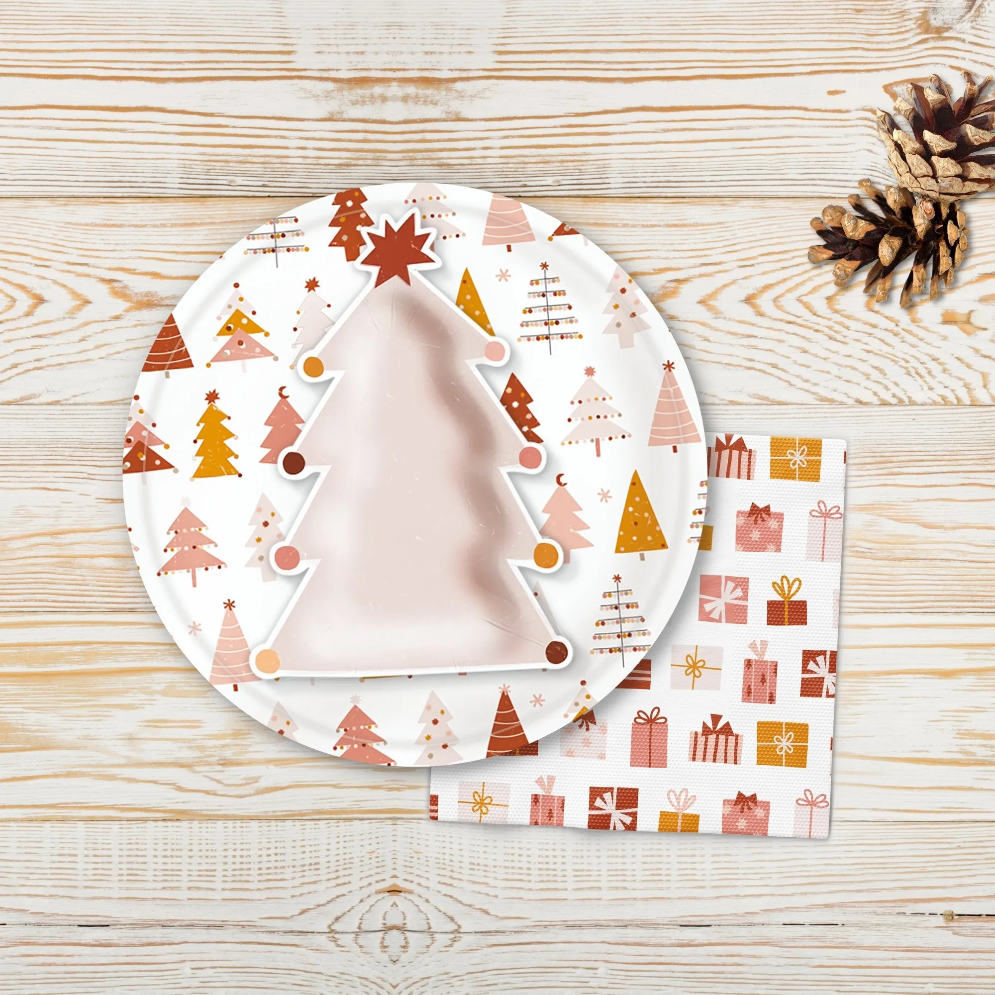 Boho Christmas Present Icon Napkins (Set of 16)