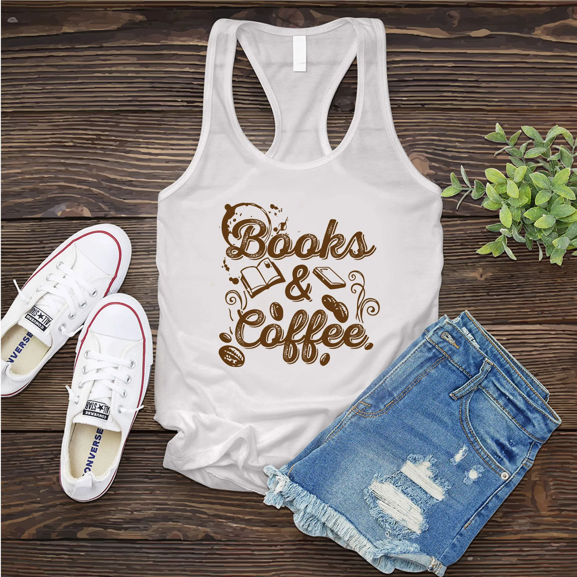 Books & Coffee Women's Tank Top