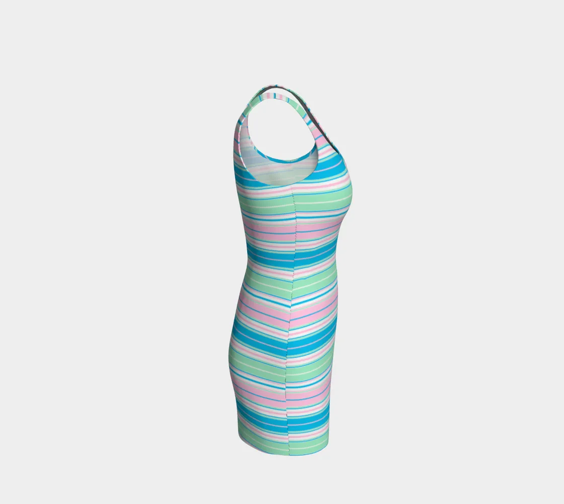 Brightly Striped Bodycon Dress