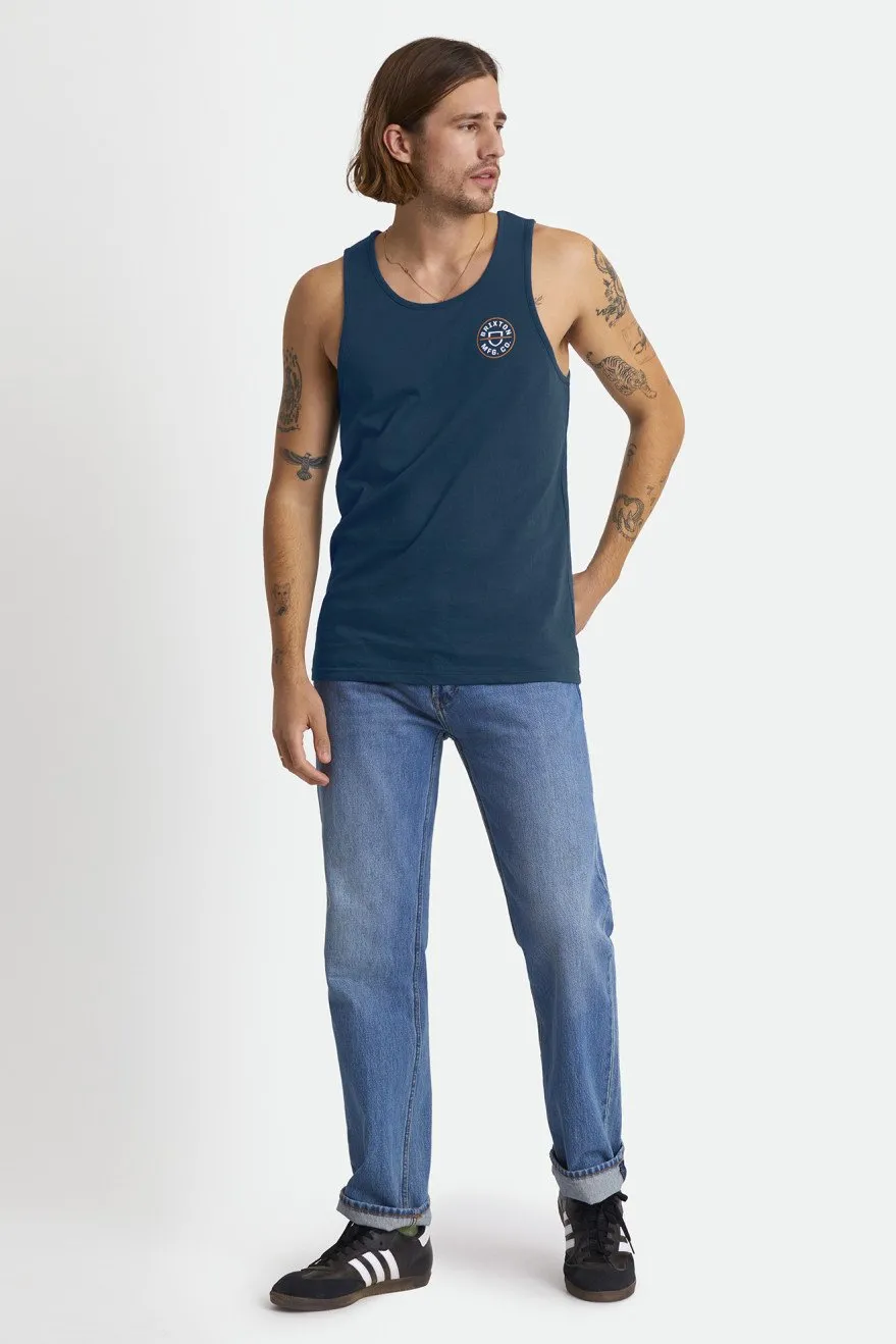 BRIXTON CREST TANK TOP MARINE BLUE