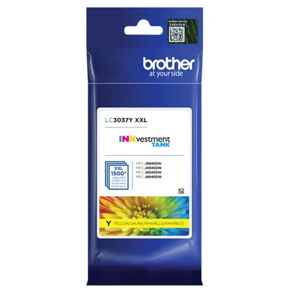 Brother INKvestment Tank Super High-Yield Yellow Ink Cartridge, 1500 Pages - LC3037Y