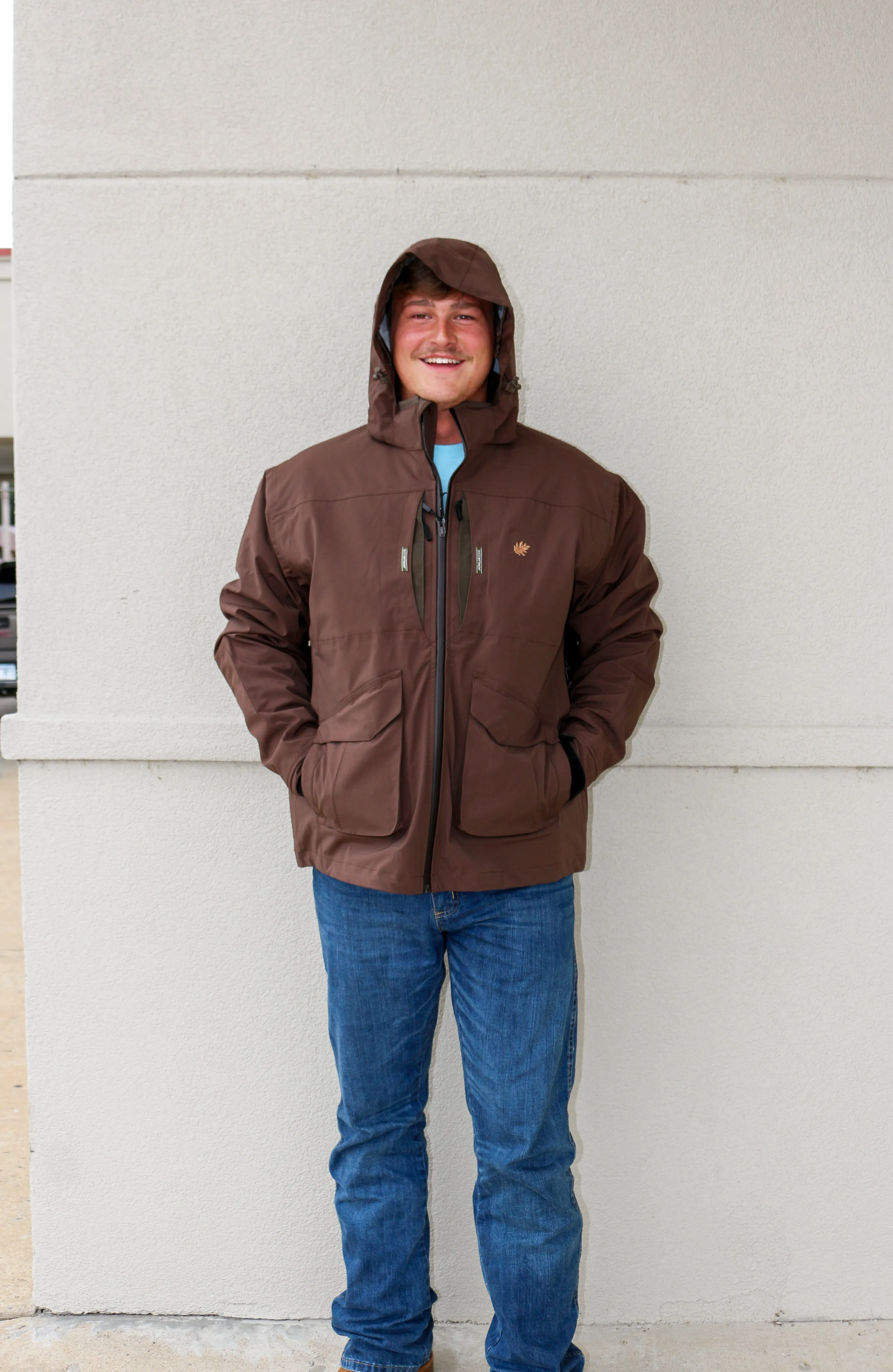 Brown Heavyweight Windproof/Waterproof G3 Flex 3-N-1 Jacket With Hood