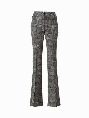 Cashmere Bootcut Pants with Prince of Wales Check