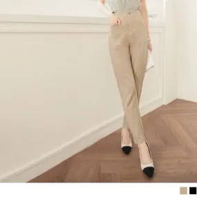 CASUAL HIGH WAIST PURE COLOR LONG SUIT PANTS