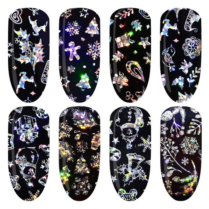 Christmas Decoration Nail Transfer Foils 4pcs Bag