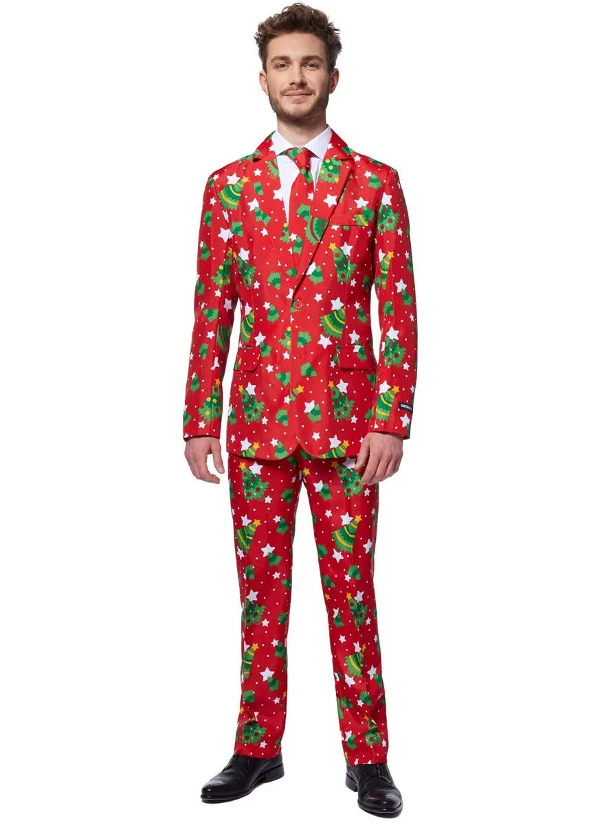 Christmas Trees Mens Red Suitmeister Costume Suit