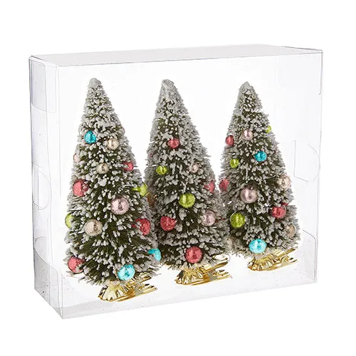 CLIP-ON BOTTLE BRUSH TREE ORNAMENTS