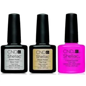 CND - Shellac Combo - Base, Top & Future Fuchsia