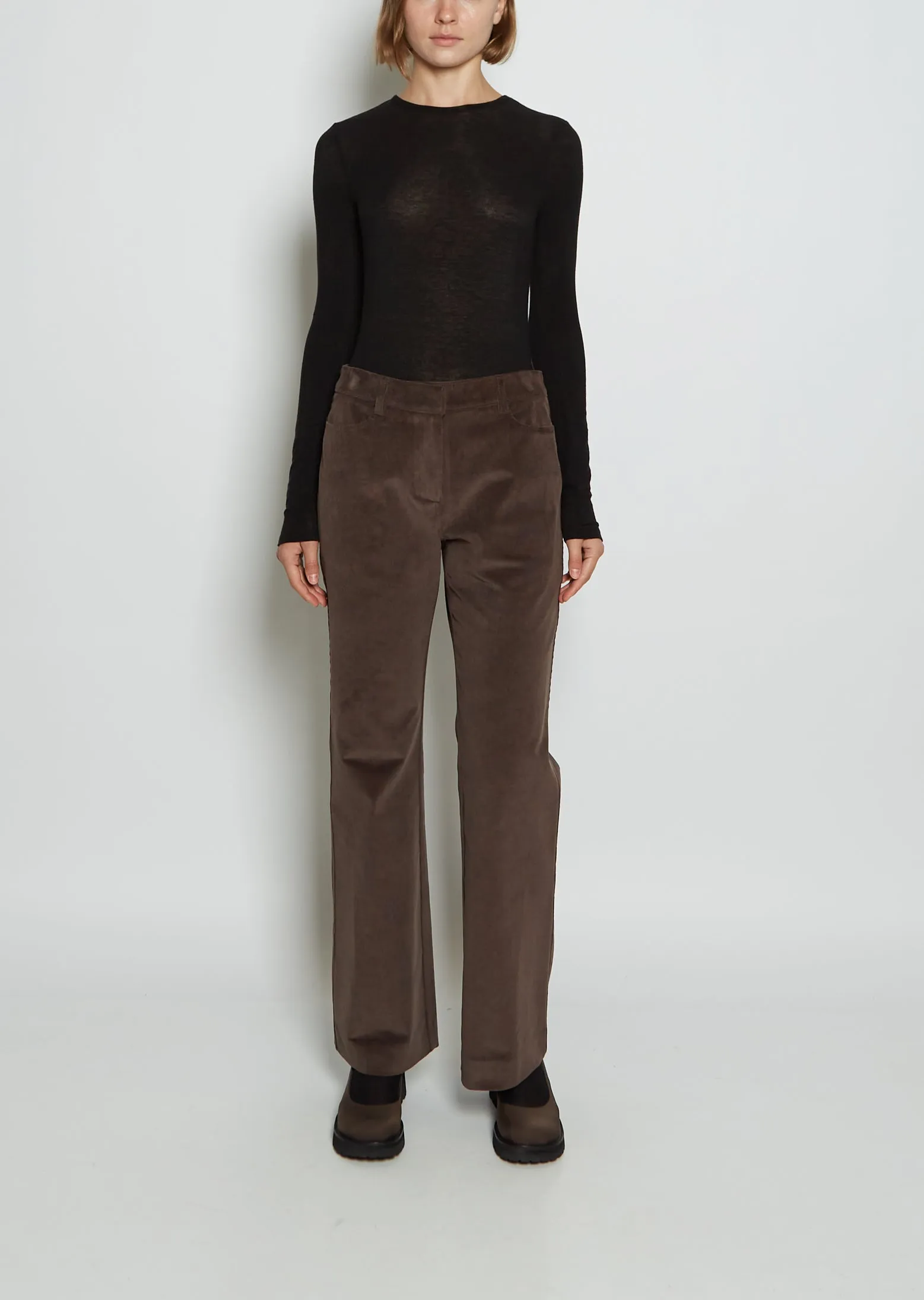 Cotton Corduroy Kick Flare Trousers