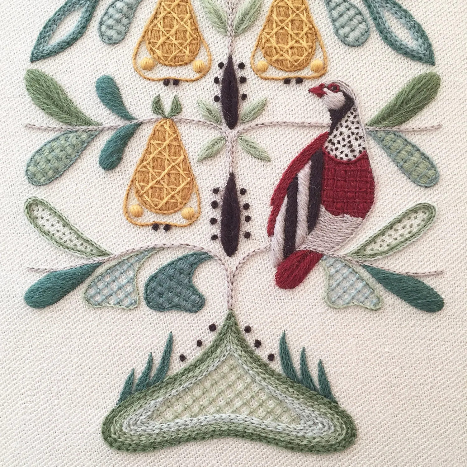 Crewel Embroidery Kit And A Partridge In A Pear Tree