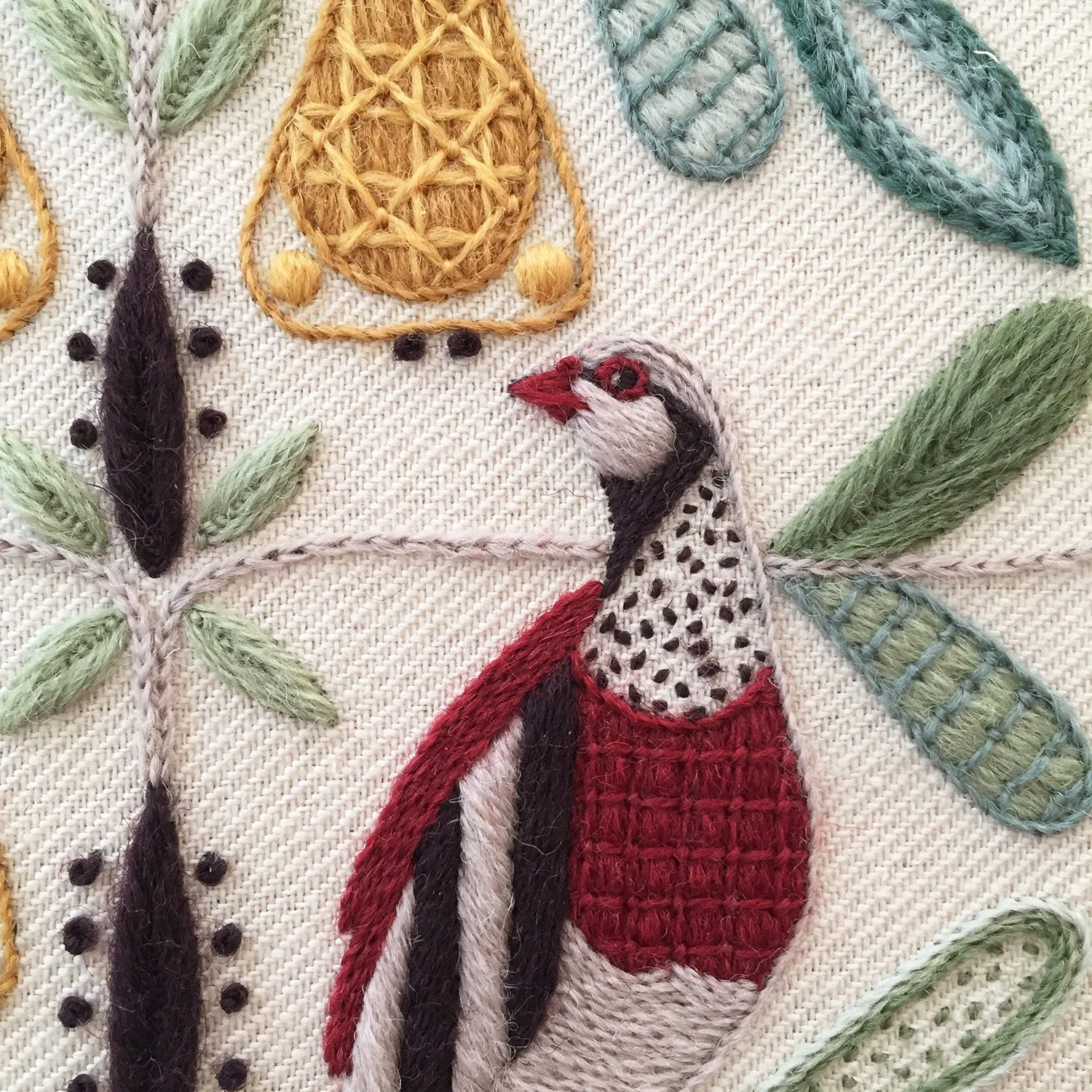 Crewel Embroidery Kit And A Partridge In A Pear Tree