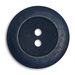 Dark Navy Corozo Raised Rim Tagua 2-Hole Round Button 1"  #468