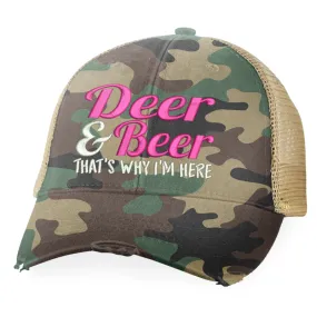 Deer And Beer That's Why I'm Here Hat