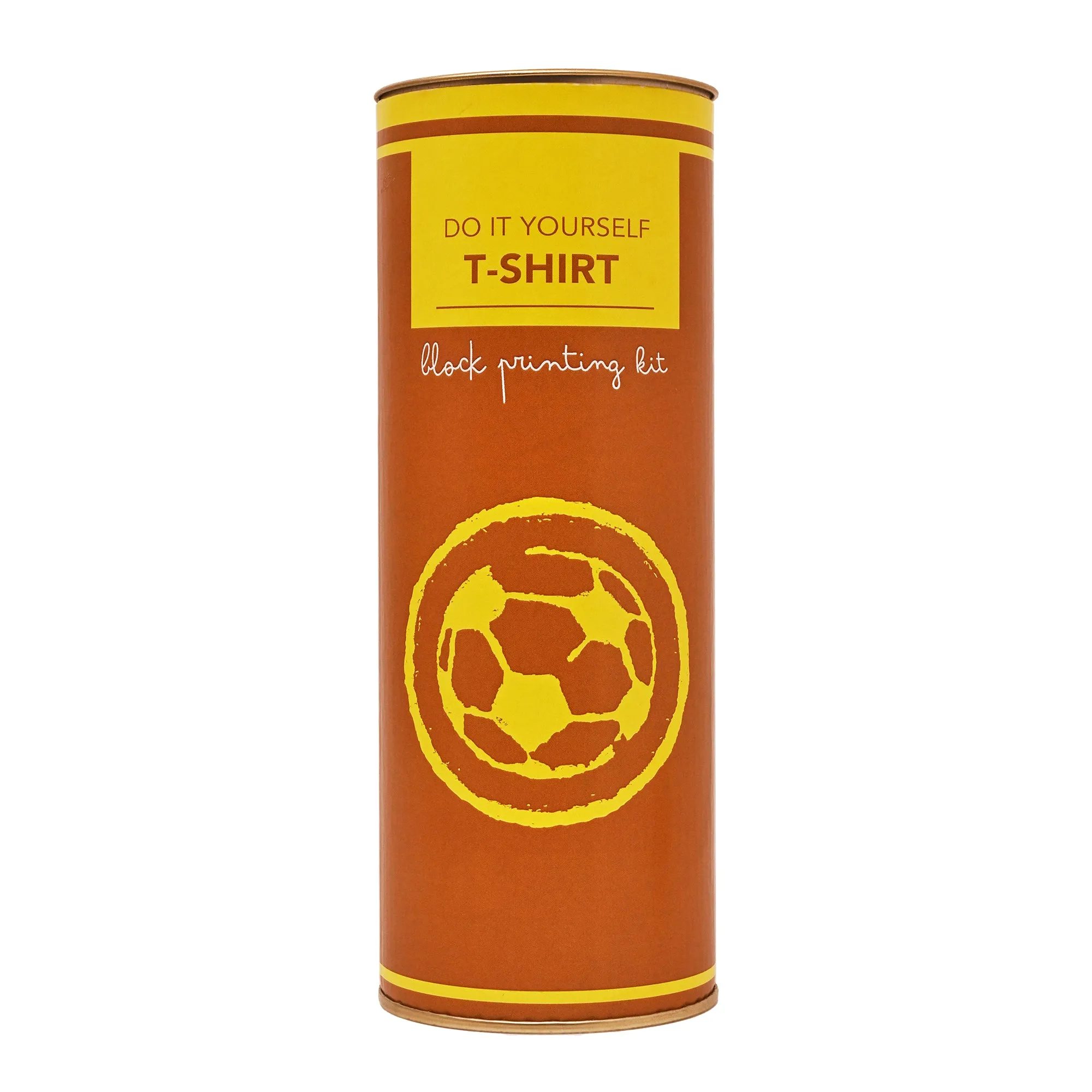 DIY Cotton Tshirt Block Printing kit Yellow Football