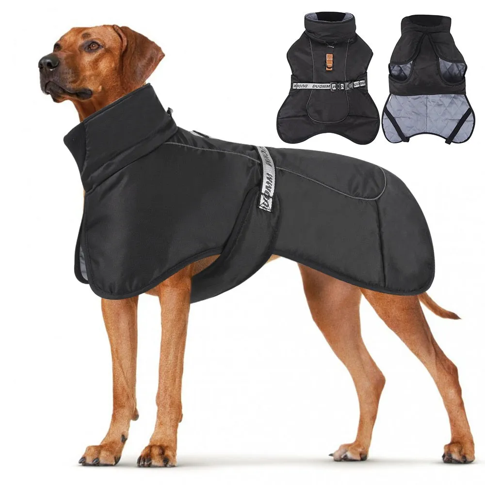 Dog Jacket Windproof Weatherproof Winter Warm Sizes 35-76cms