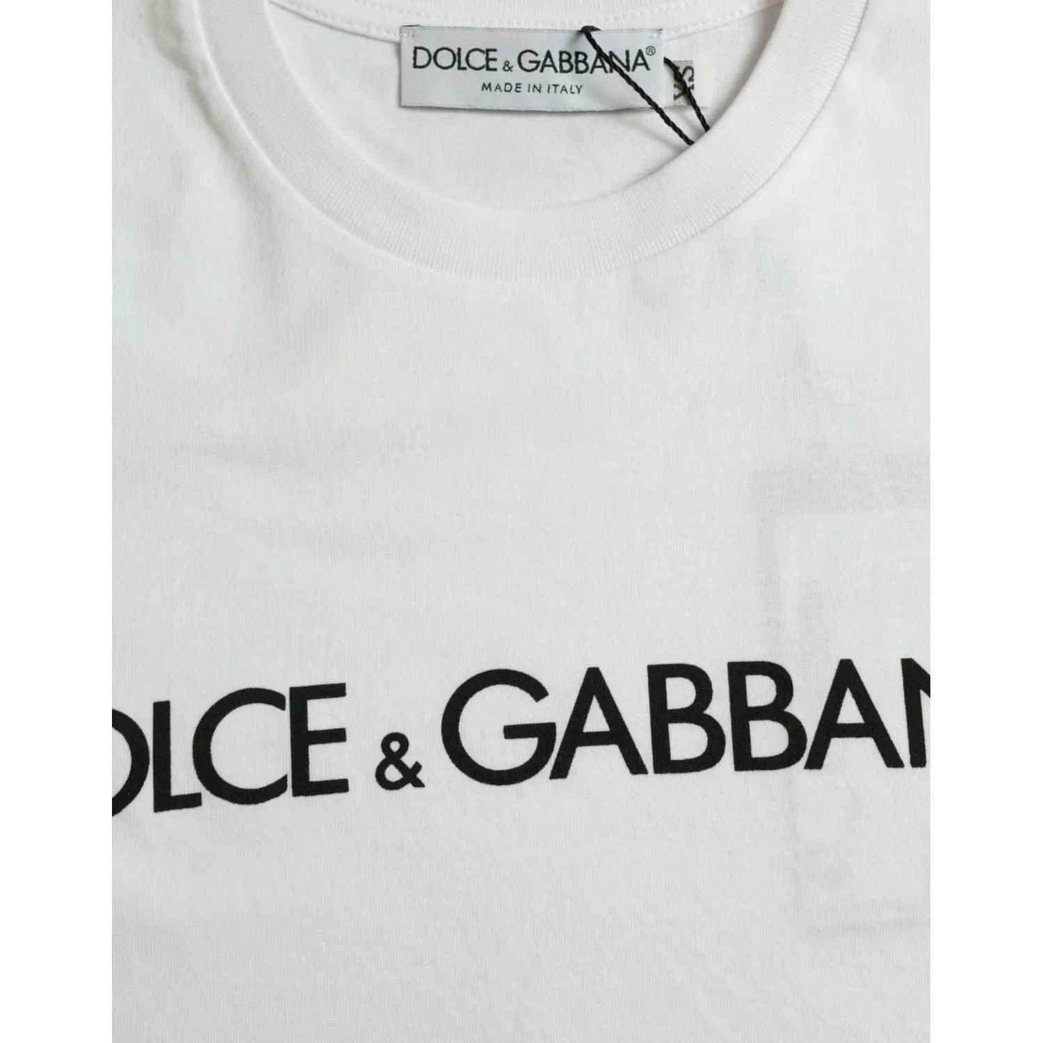 Dolce & Gabbana Elegant White Logo Crewneck Tee