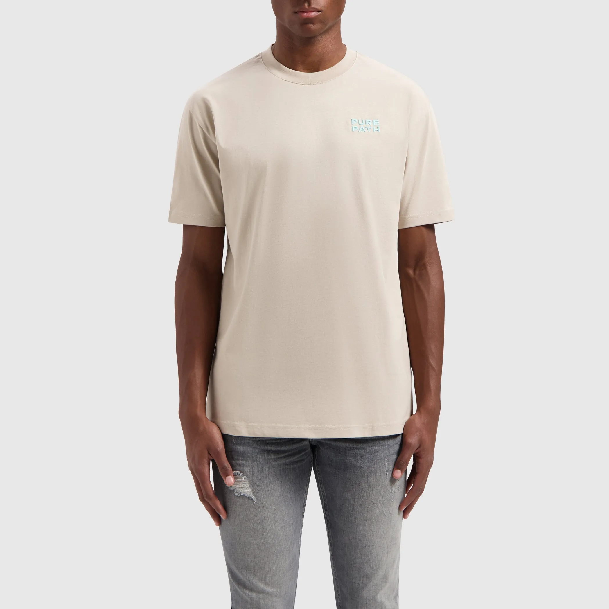 Embroidery Logo T-shirt | Sand