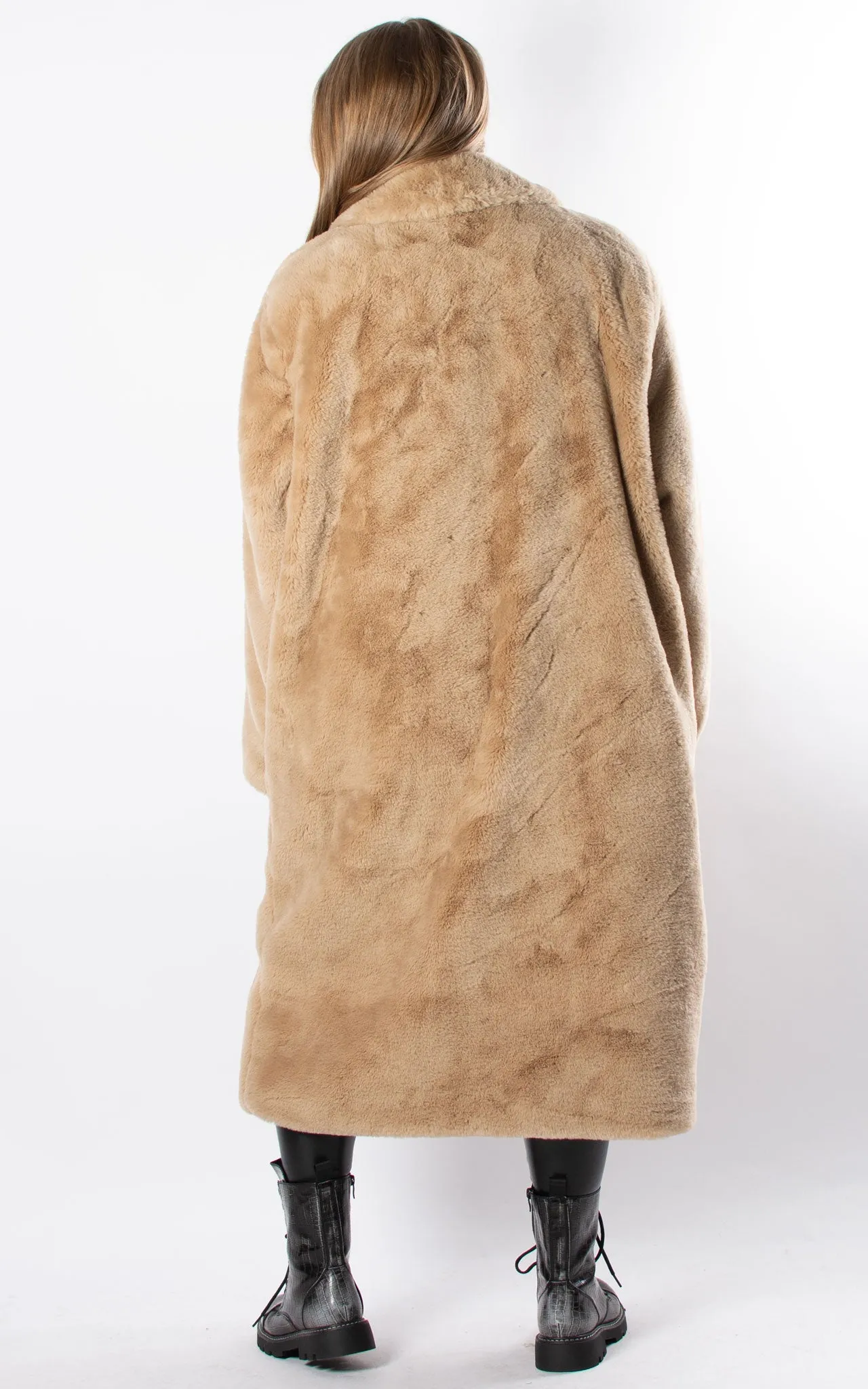 Faux Fur Coat | Taupe