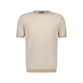 Ferrante Short Sleeve Contrast T-Shirt in BEIGE