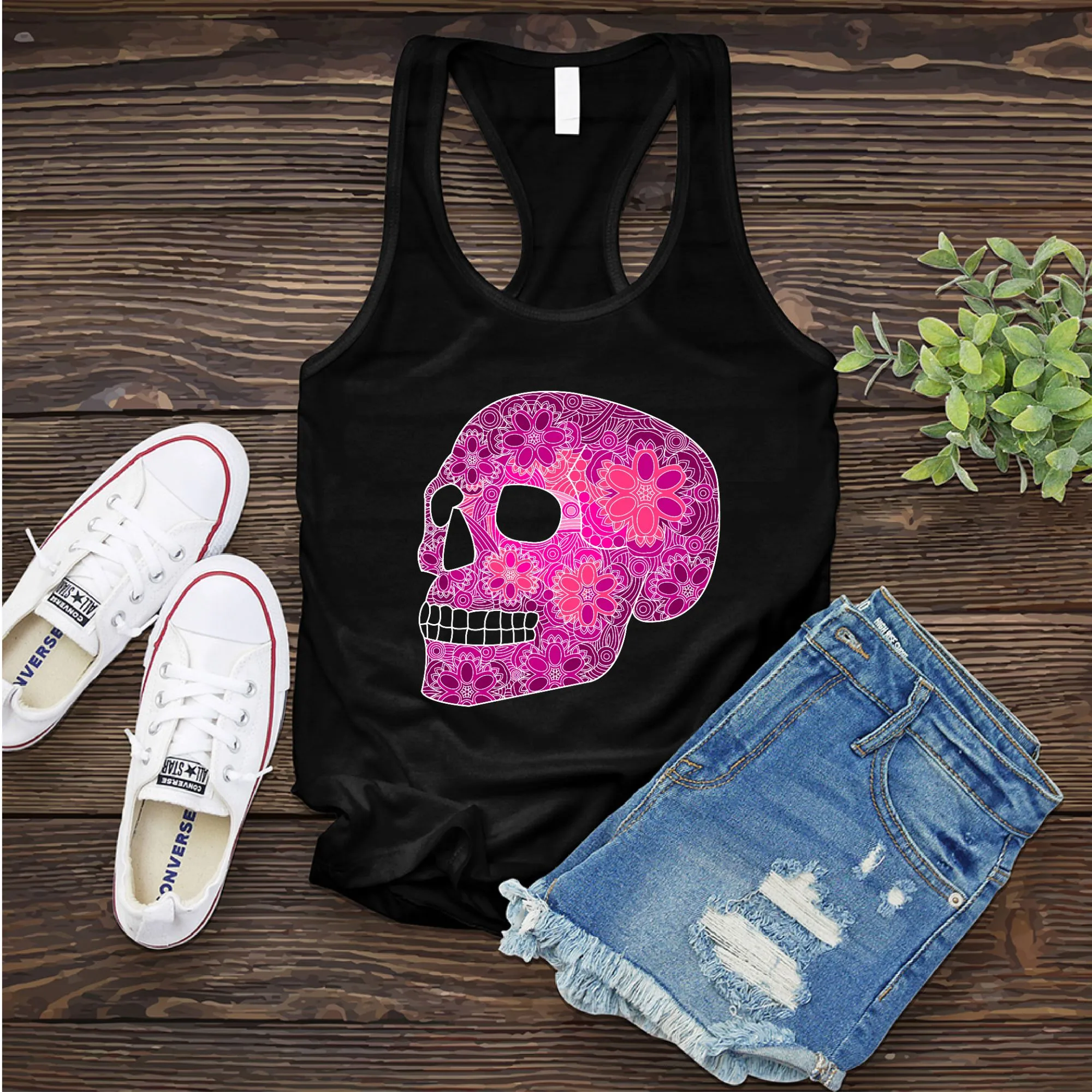 Floral Skull Women's Tank Top